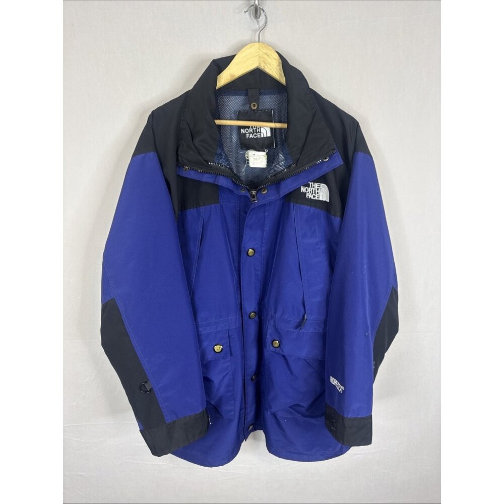Vintage The North Face Gore-Tex Mountain Jacket Blue Black‎ Mens M Shell